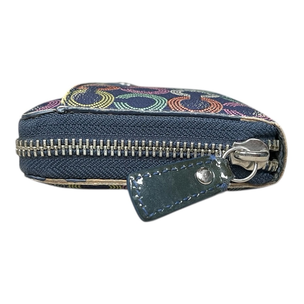 Coach Waverly Signature C Coated Canvas Accordion Zip Around Wallet, Navy Multi - Picture 8 of 12